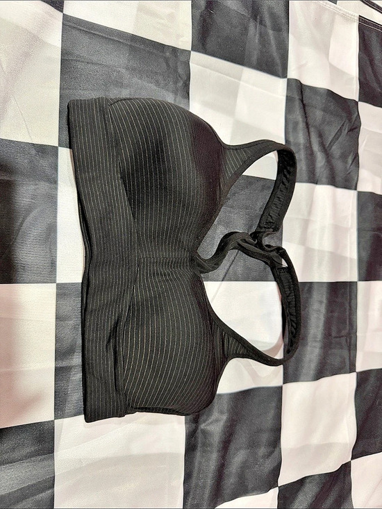 lululemon athletica Other - lululemon Striped Mesh Back Sports Bra in Black w/ stripes